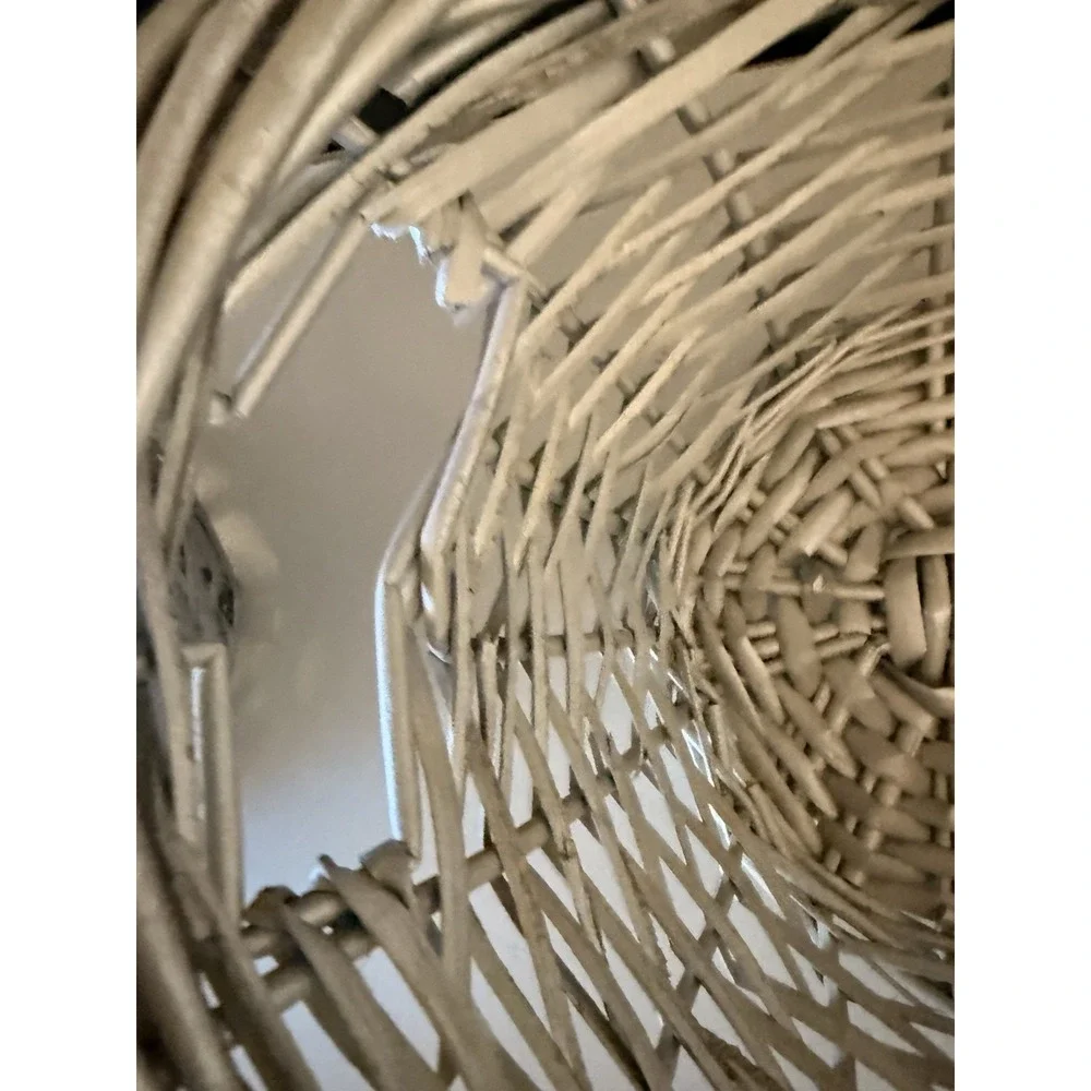 wicker baskets vintage  Silver Set Of 4